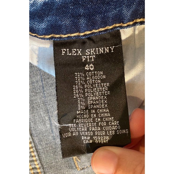 NWT Rutherford Flex Skinny Fit Jeans Size 40x34 Men’s Blue Ripped - Picture 5 of 11